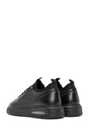 Erkek Siyah Bağcıklı Deri Sneaker | Derimod Erkek Siyah Bağcıklı Deri Sneaker | Derimod