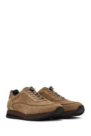 Men Mink Lace-Up Thick Sole Nubuck Leather Casual Sneaker | Derimod Men Mink Lace-Up Thick Sole Nubuck Leather Casual Sneaker | Derimod