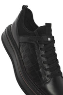Men's Black Lace-up Thick-Sole Leather Sneaker | Derimod Men's Black Lace-up Thick-Sole Leather Sneaker | Derimod