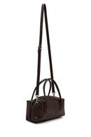 Woman Brown Long Strap Snake Print Shoulder Bag | Derimod Woman Brown Long Strap Snake Print Shoulder Bag | Derimod