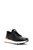 Erkek Siyah Bağcıklı Deri Casual Sneaker | Derimod Erkek Siyah Bağcıklı Deri Casual Sneaker | Derimod