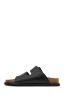 Women's Black Buckle Leather Slippers | Derimod Women's Black Buckle Leather Slippers | Derimod