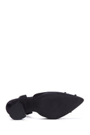 Women's Black Stone Heeled Shoes | Derimod Women's Black Stone Heeled Shoes | Derimod
