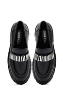 Woman Black Accessory Leather Masculine Loafer | Derimod Woman Black Accessory Leather Masculine Loafer | Derimod