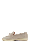 Women's Beige Suede Leather Masculine Loafer | Derimod Women's Beige Suede Leather Masculine Loafer | Derimod
