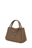 Woman Mink Long-Strap Charmed Shoulder Bag | Derimod Woman Mink Long-Strap Charmed Shoulder Bag | Derimod
