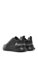 Erkek Siyah Bağcıklı Deri Sneaker | Derimod Erkek Siyah Bağcıklı Deri Sneaker | Derimod