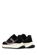 Women's Black Lace-Up Thick-Soled Leather Sneaker | Derimod Women's Black Lace-Up Thick-Soled Leather Sneaker | Derimod