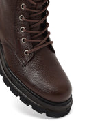 Women's Brown Lace-Up Zipper Leather Ankle Boots | Derimod Women's Brown Lace-Up Zipper Leather Ankle Boots | Derimod