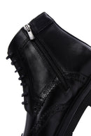 Men's Black Leather Zippered Boots | Derimod Men's Black Leather Zippered Boots | Derimod