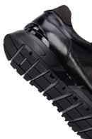 Erkek Siyah Bağcıklı Kalın Tabanlı Deri Casual Sneaker | Derimod Erkek Siyah Bağcıklı Kalın Tabanlı Deri Casual Sneaker | Derimod