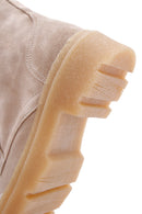 Women's Beige Suede Leather Boots | Derimod Women's Beige Suede Leather Boots | Derimod