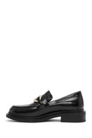 Kadın Siyah Toka Detaylı Deri Maskülen Loafer | Derimod Kadın Siyah Toka Detaylı Deri Maskülen Loafer | Derimod