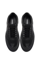 Erkek Siyah Bağcıklı Kalın Tabanlı Deri Sneaker | Derimod Erkek Siyah Bağcıklı Kalın Tabanlı Deri Sneaker | Derimod