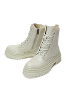 Women's Beige Zippered Boots | Derimod Women's Beige Zippered Boots | Derimod