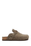 Women's Mink Flat Slippers | Derimod Women's Mink Flat Slippers | Derimod