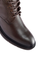 Men's Brown Zippered Leather Casual Boots | Derimod Men's Brown Zippered Leather Casual Boots | Derimod