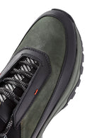 Erkek Yeşil Bağcıklı Nubuk Deri Sneaker | Derimod Erkek Yeşil Bağcıklı Nubuk Deri Sneaker | Derimod