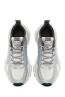 Women's Blue Chunky Sole Lace-Up Sneakers | Derimod Women's Blue Chunky Sole Lace-Up Sneakers | Derimod