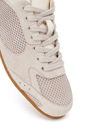 Woman Beige Lace-Up Suede Leather Sneaker | Derimod Woman Beige Lace-Up Suede Leather Sneaker | Derimod