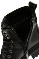 Women's Black Zippered Leather Boots | Derimod Women's Black Zippered Leather Boots | Derimod