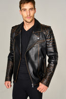 Escobar Men's Leather Jacket | Derimod Escobar Men's Leather Jacket | Derimod