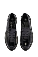 Women's Black Patent Leather Masculine Loafer | Derimod Women's Black Patent Leather Masculine Loafer | Derimod