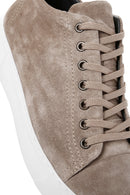 Men's Mink Lace-Up Suede Leather Sneaker | Derimod Men's Mink Lace-Up Suede Leather Sneaker | Derimod