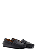 Woman Black Leather Loafers | Derimod Woman Black Leather Loafers | Derimod