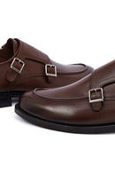 Men's Brown Double Buckle Leather Classic Shoes | Derimod Men's Brown Double Buckle Leather Classic Shoes | Derimod