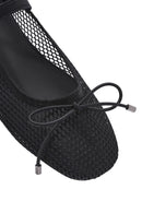 Women's Black Fabric Fishnet Ballerinas | Derimod Women's Black Fabric Fishnet Ballerinas | Derimod