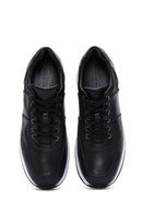 Erkek Siyah Deri Kalun Tabanlı Sneaker | Derimod Erkek Siyah Deri Kalun Tabanlı Sneaker | Derimod