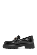 Kadın Siyah Tokalı Deri Maskülen Loafer | Derimod Kadın Siyah Tokalı Deri Maskülen Loafer | Derimod