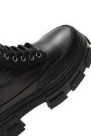 Women's Black Leather Thick Soled Boots | Derimod Women's Black Leather Thick Soled Boots | Derimod