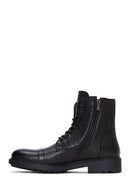 Men's Black Leather Boots Flat Boots | Derimod Men's Black Leather Boots Flat Boots | Derimod