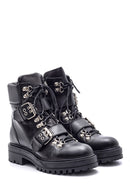 Women's Leather Boots with Buckle Detail | Derimod Women's Leather Boots with Buckle Detail | Derimod