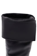 Women's Black Zippered High Thick Heel Leather Boot | Derimod Women's Black Zippered High Thick Heel Leather Boot | Derimod