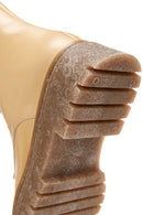 Kadın Bej Deri Kalın Tabanlı Postal Bot | Derimod Kadın Bej Deri Kalın Tabanlı Postal Bot | Derimod