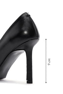 Kadın Siyah Deri Taşlı Stiletto | Derimod Kadın Siyah Deri Taşlı Stiletto | Derimod