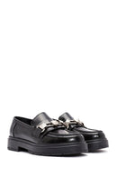 Women's Black Buckle Detailed Leather Masculine Loafer | Derimod Women's Black Buckle Detailed Leather Masculine Loafer | Derimod