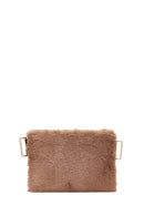 Women's Camel Plush Portfolio Bag | Derimod Women's Camel Plush Portfolio Bag | Derimod