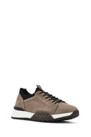 Men's Beige Thick Sole Lace Up Leather Casual Sneaker | Derimod Men's Beige Thick Sole Lace Up Leather Casual Sneaker | Derimod