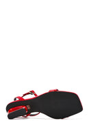 Women's Red Ankle Buckle Heeled Sandals | Derimod Women's Red Ankle Buckle Heeled Sandals | Derimod