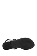 Women's Black Stone Flip Flops Sandals | Derimod Women's Black Stone Flip Flops Sandals | Derimod