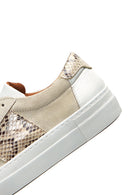 Kadın Vizon Deri Desenli Sneaker | Derimod Kadın Vizon Deri Desenli Sneaker | Derimod