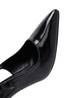 Women's Black Stone-Embellished Open Back Metallic Stiletto Shoes | Derimod Women's Black Stone-Embellished Open Back Metallic Stiletto Shoes | Derimod