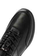 Erkek Siyah Bağcıklı Deri Casual Sneaker | Derimod Erkek Siyah Bağcıklı Deri Casual Sneaker | Derimod