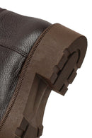 Women's Brown Thick-Soled Leather Boot | Derimod Women's Brown Thick-Soled Leather Boot | Derimod