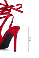 Women's Red Ankle Strap Satin Heeled Shoes | Derimod Women's Red Ankle Strap Satin Heeled Shoes | Derimod