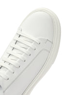 Erkek Beyaz Bağcıklı Deri Sneaker | Derimod Erkek Beyaz Bağcıklı Deri Sneaker | Derimod